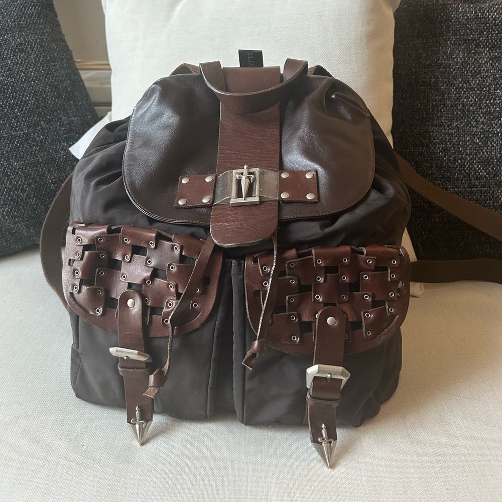 Cesare Paciotti Dagger Backpack Leather and Nylon
